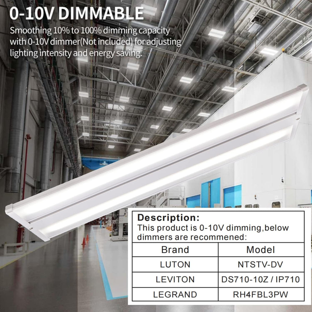 165W LED Linear High Bay Light Fixture, 2FT 22280LM(135LM/W) 5000K Daylight LED Workshops Light,100-277V, 0-10V Dimmable UL Warehouse Lighting for Exhibition Hall, Supermarkets, 5 Years Warranty