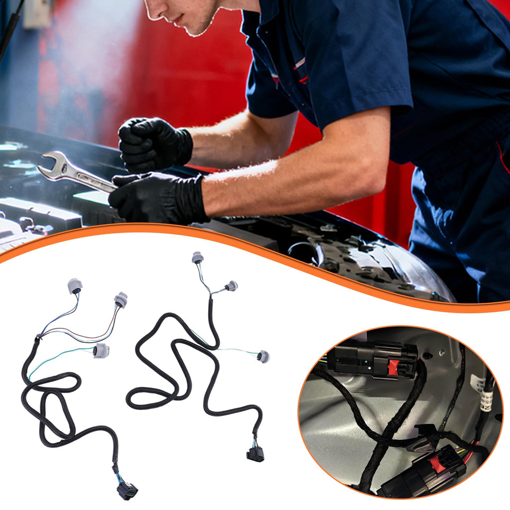 Slakerbe Left & Right Taillight Wiring Harness Kit Fits for Sierra Silverado 1999-2005 tail lamp wire assembly Replacement 88986854 88986855