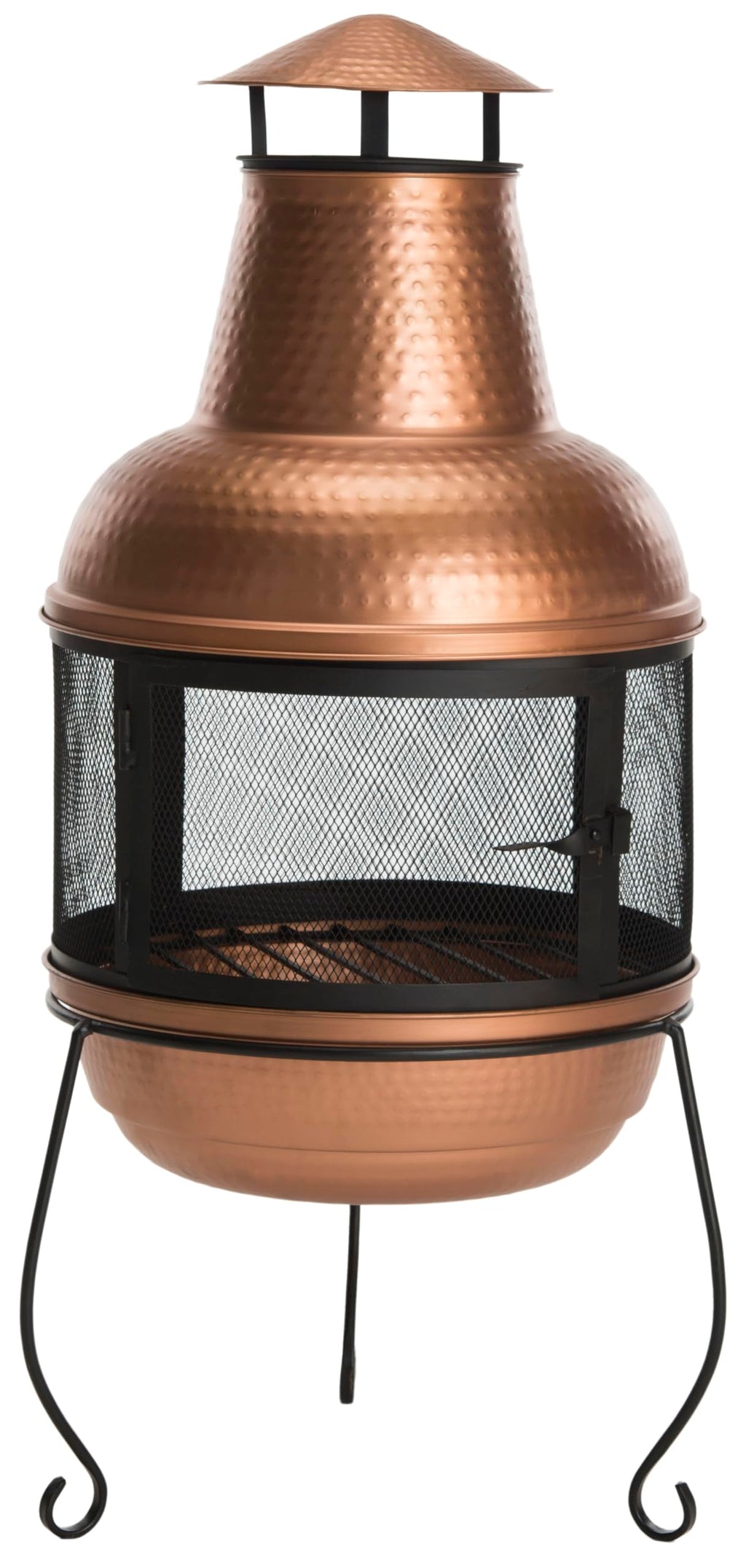 Outdoor Collection Lima Copper and Black Chiminea