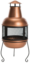 Outdoor Collection Lima Copper and Black Chiminea