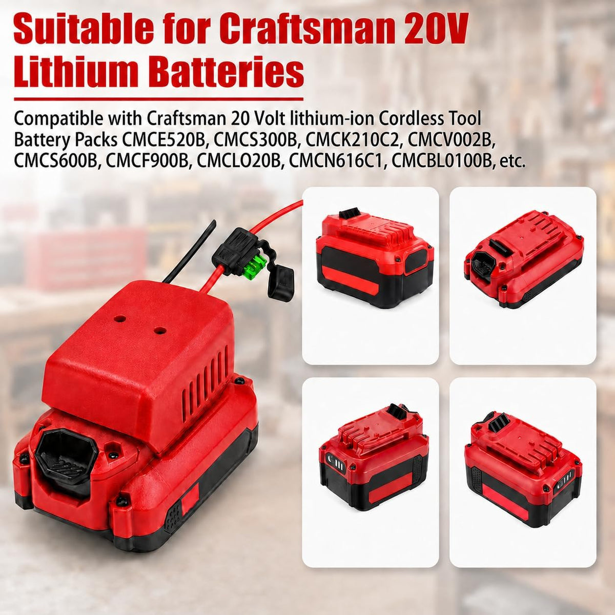 Battery Adapter Compatible with Craftsman 20V MAX Batteries