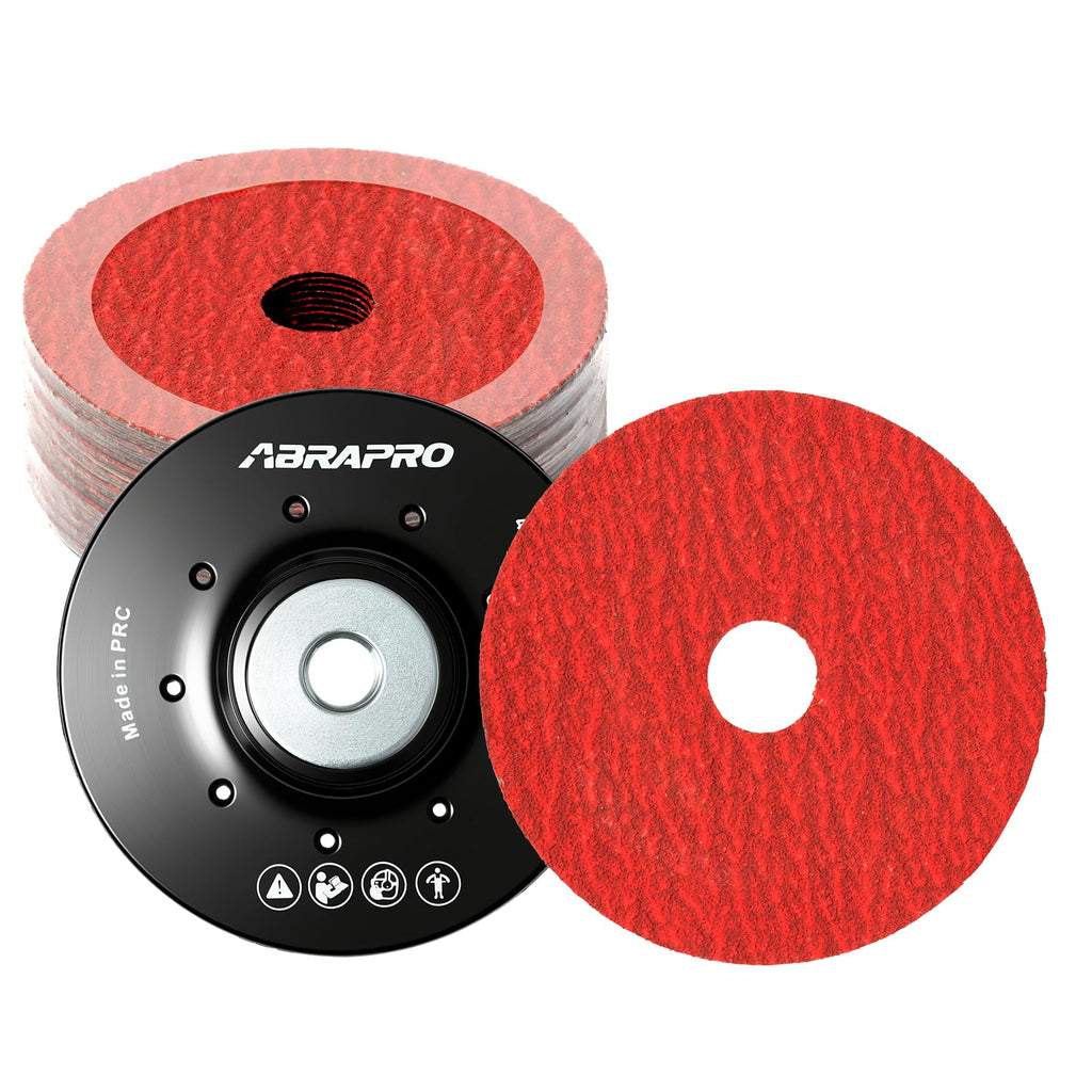 ABRAPRO 4.5" x7/8" Ceramic Resin Fiber Sanding Discs 60 Grit -25Pcs