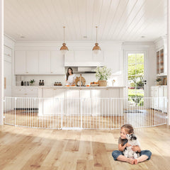 190" Modular Foldable Baby Playpen & Safety Activity Yard with Locking Walk-Through Gate for Infants & Toddlers