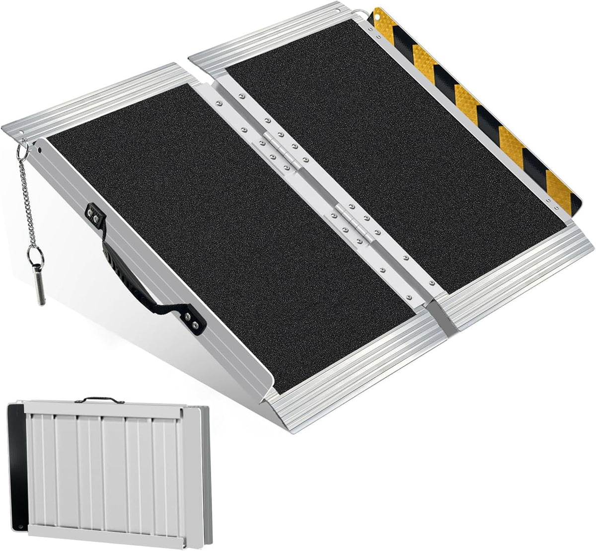 2ft Portable Wheelchair Ramp, Non-Skid Aluminum, Folding