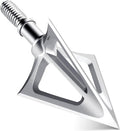 6-Pack 420 Stainless Steel Fixed Blade Broadheads 100 Grain 1-1/8" Cut Premium Solid Arrow Tip for Archery Hunting
