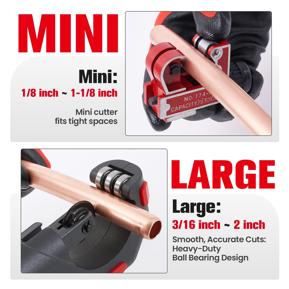 ROGVOC Copper Pipe Cutter Kit for HVAC and Plumbing