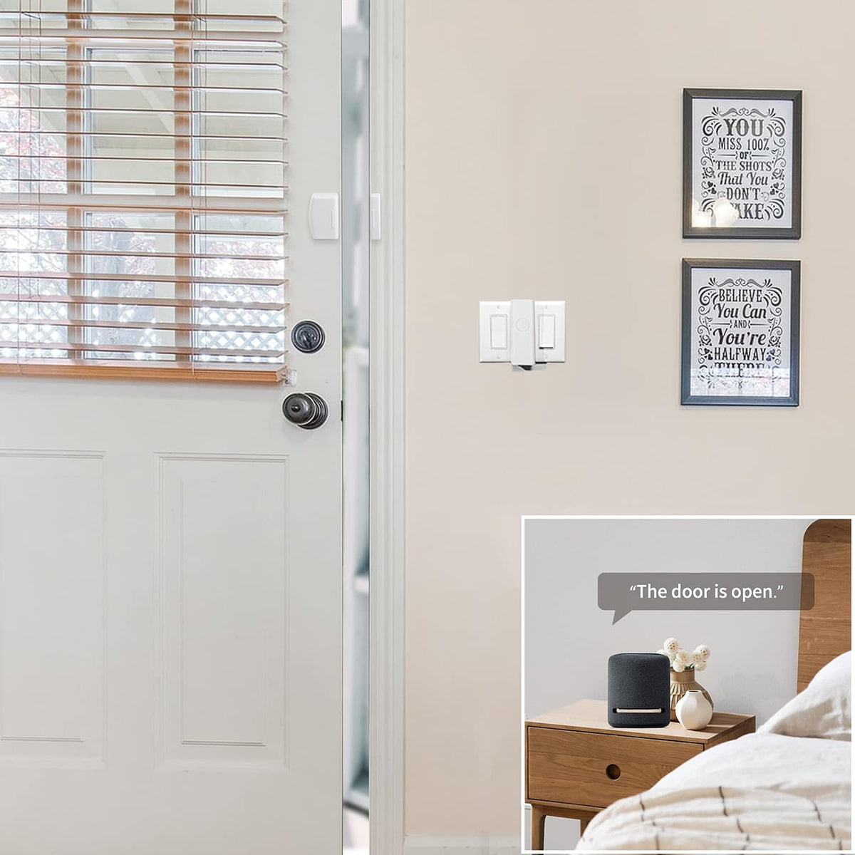 Zigbee Door Sensor and Water Leak Sensor, for Home Security and Smart Home Automation, Works with SmartThings
