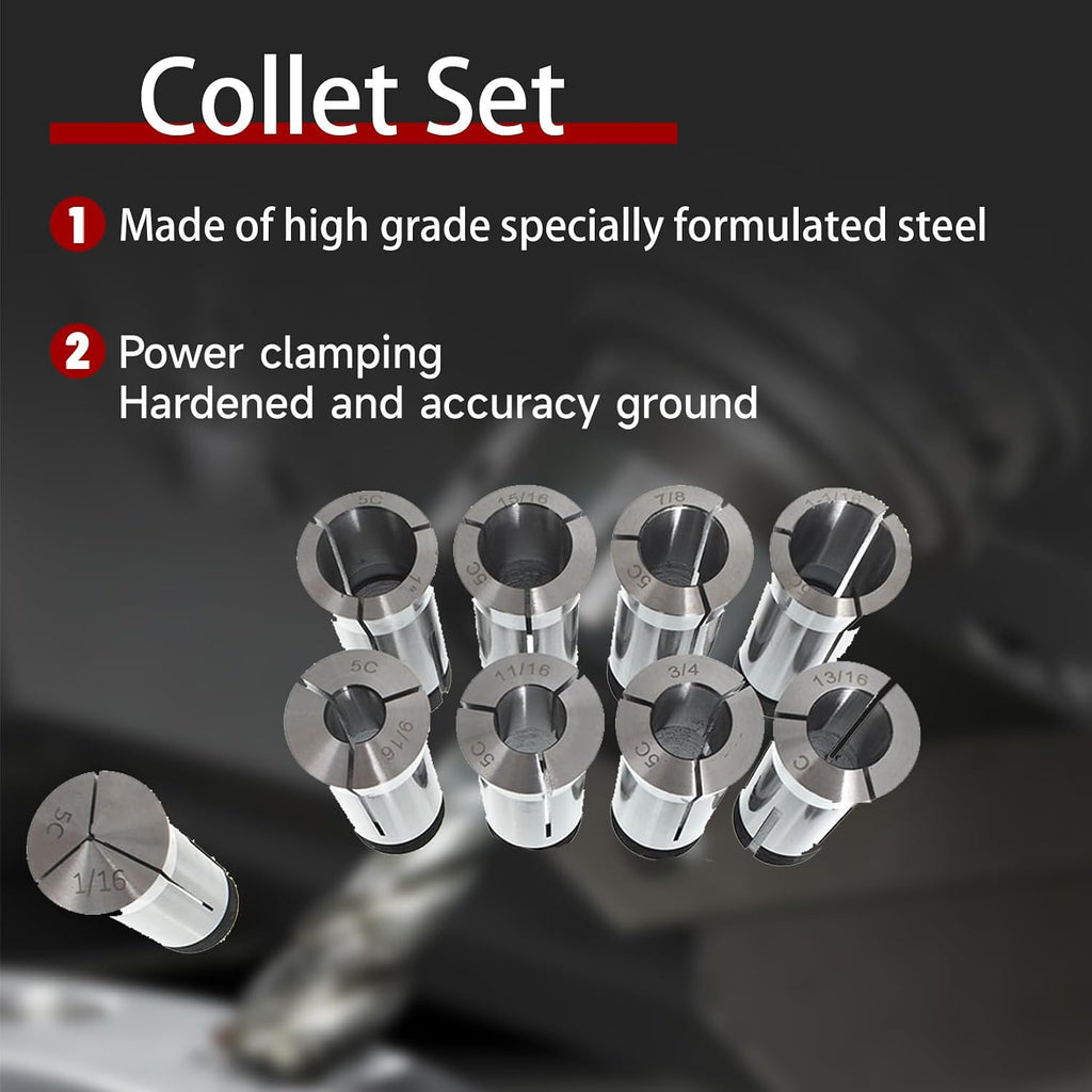 findmall 5C Collet Set 17 Piece 1/16-1-1/16 Inch By 16Ths