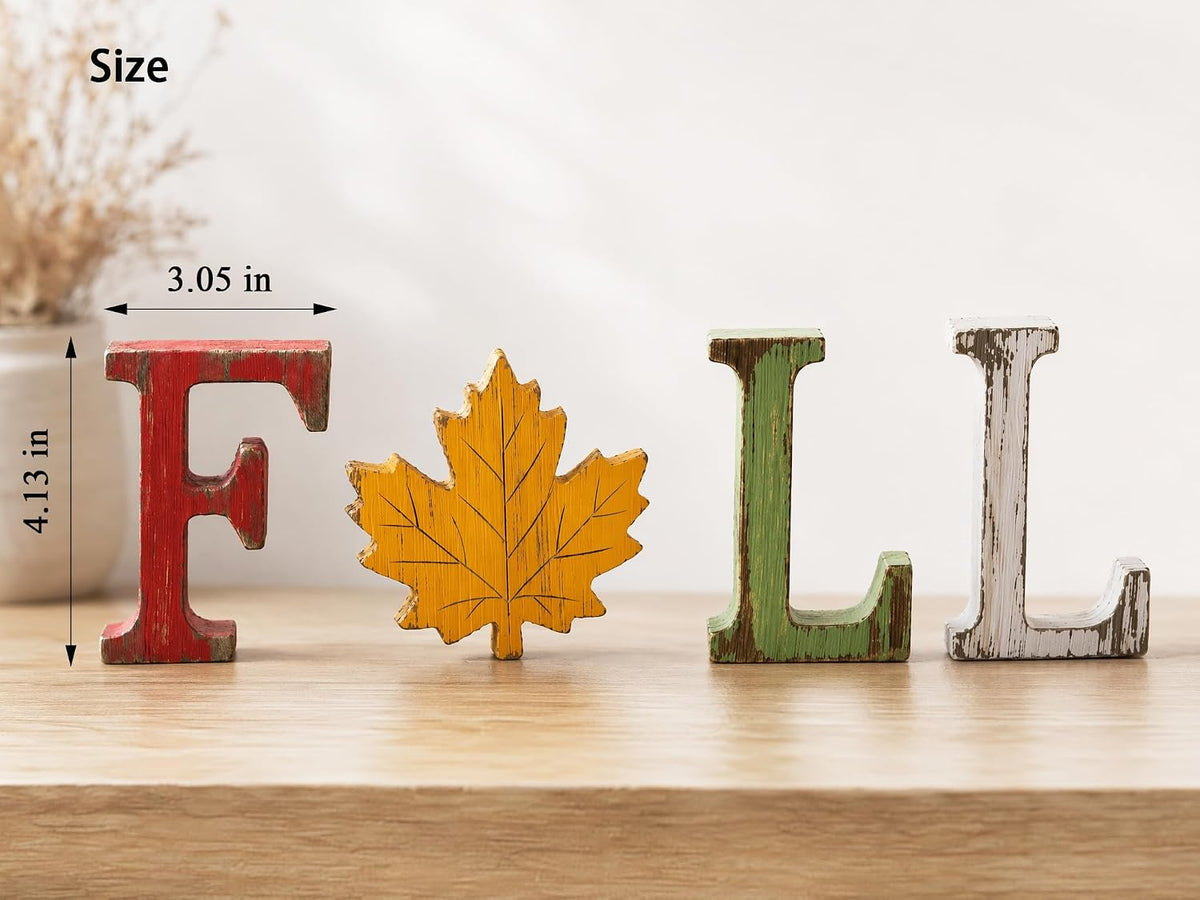 Fall Decorations for Home Thanksgiving Signs 4 Pcs Wooden Table Sign Vintage Farmhouse Fall Centerpieces for Tables