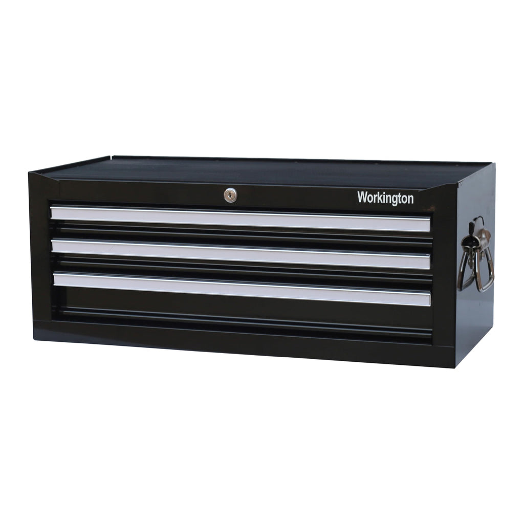 Industrial 3 Drawers Portable Metal Intermediate Box, 26" Middle Tool Chest Cabinet with Ball Bearing Drawer Slides