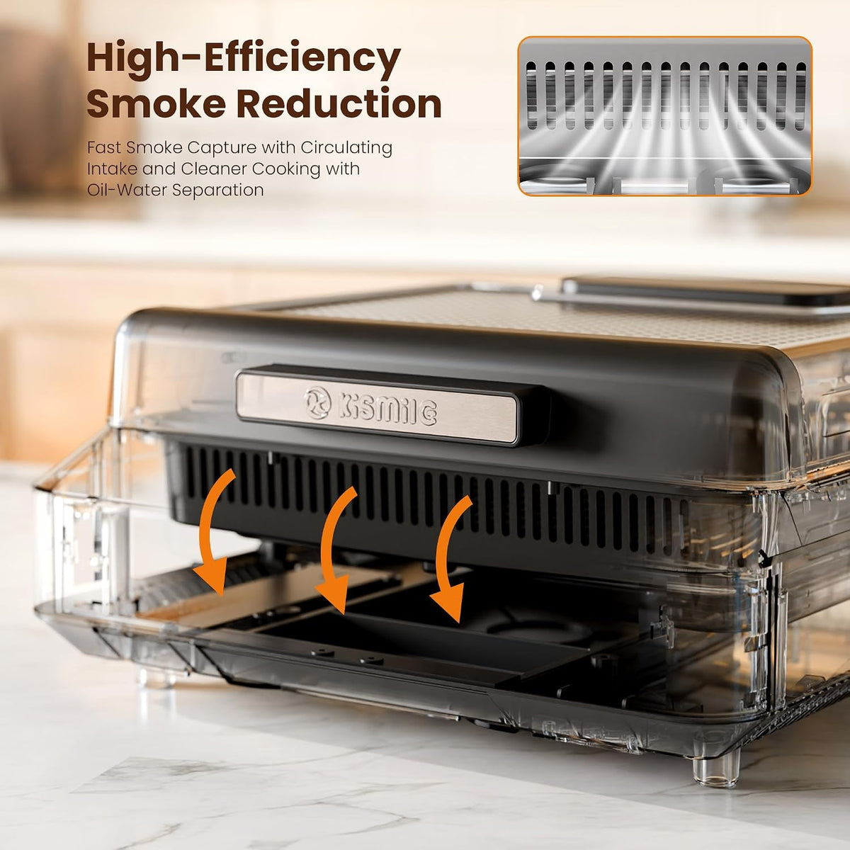 2-in-1 Smokeless Electric Grill,Digital Display,Meat Probe,Nonstick | Indoor Grill and Griddle Combo,Dishwasher