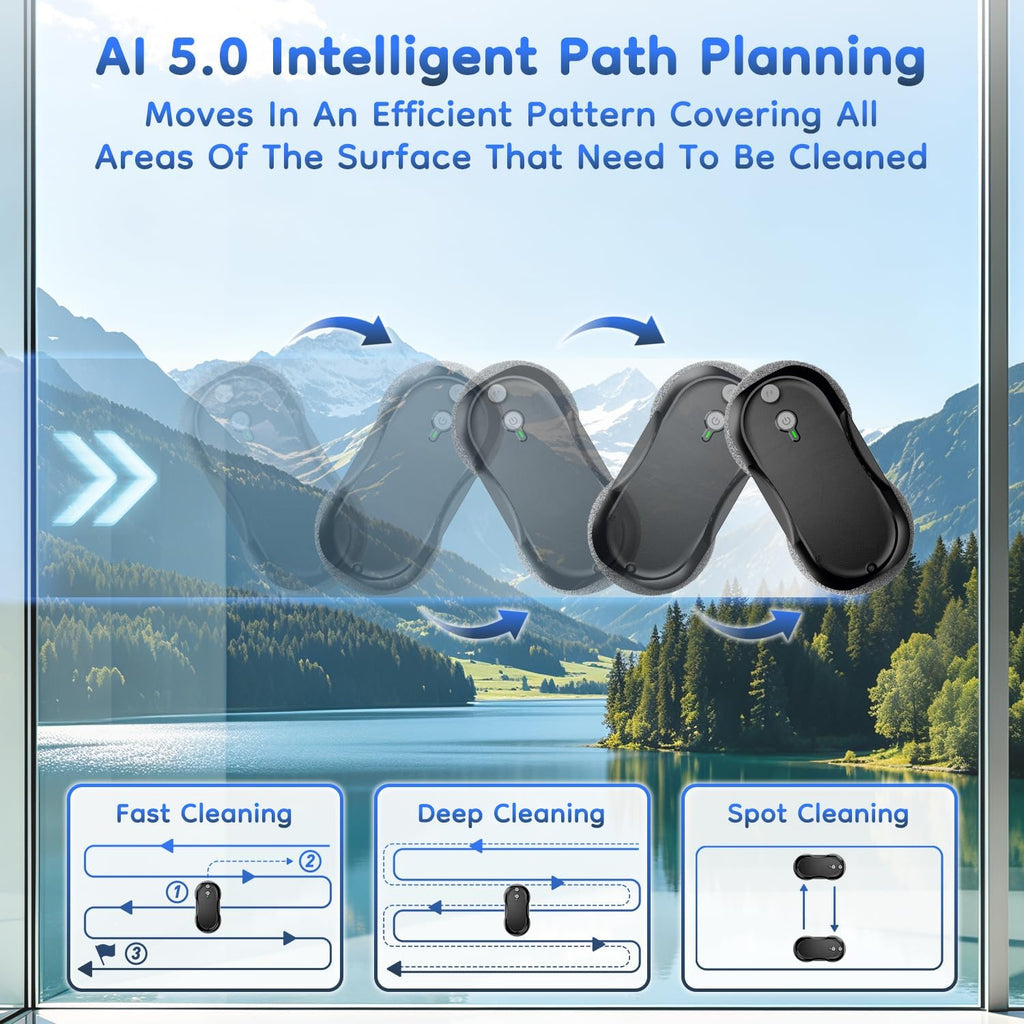 Window Cleaning,Window Cleaner Robot with Triple Safety System,Edge Detection,Intelligent Navigation,Anti-Slipping
