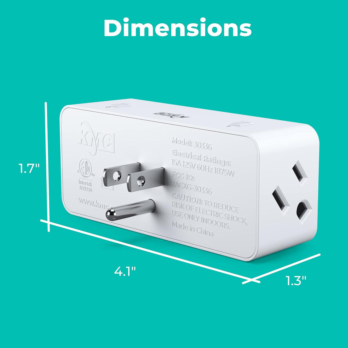 Smart Plug 4-Pack, Side 3-Outlet Extender, Compatible with Google & Alexa, No Hub Required, WiFi Plugs