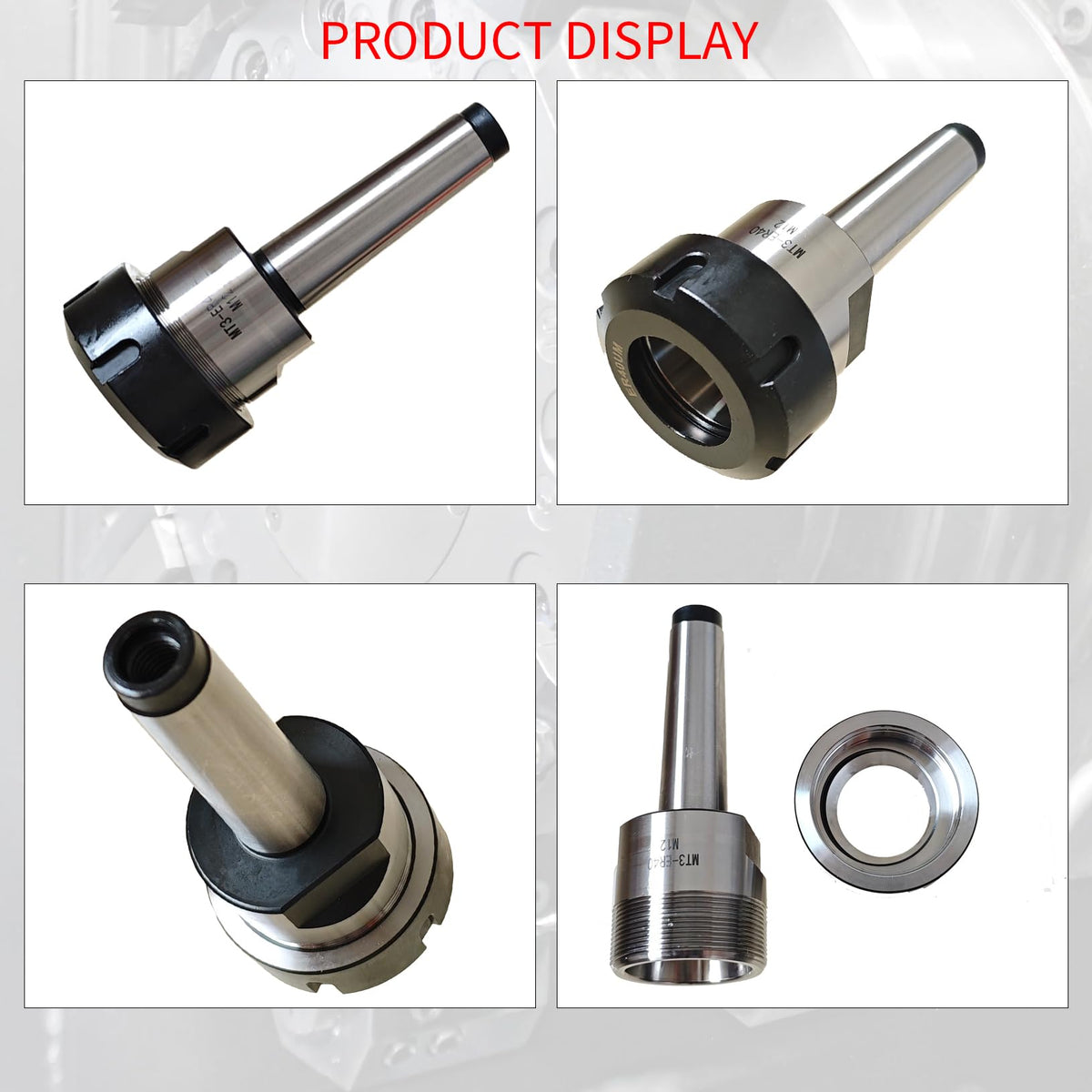 zpldAIAOSI MT3-ER40 Collet Chuck, MT3-ER40 Collet Holder, MTB3-ER40-M12, M12 Drawbar Thread, Morse Tapper 3 Shank, ER40 Wrench