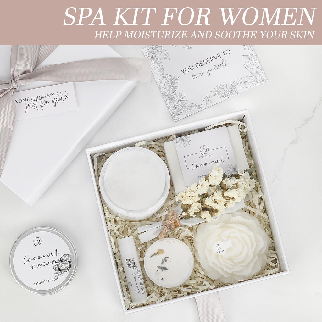 Spa Gifts for Women Coconut Lavender Home Spa Set Birthday Gift Baskets