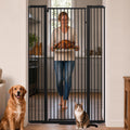 55" Extra-Tall Full-Height Anti-Jump Cat & Pet Safety Gate with Narrow Bar Spacing & Double-Lock Walk-Through Door for Doorways & Stairs