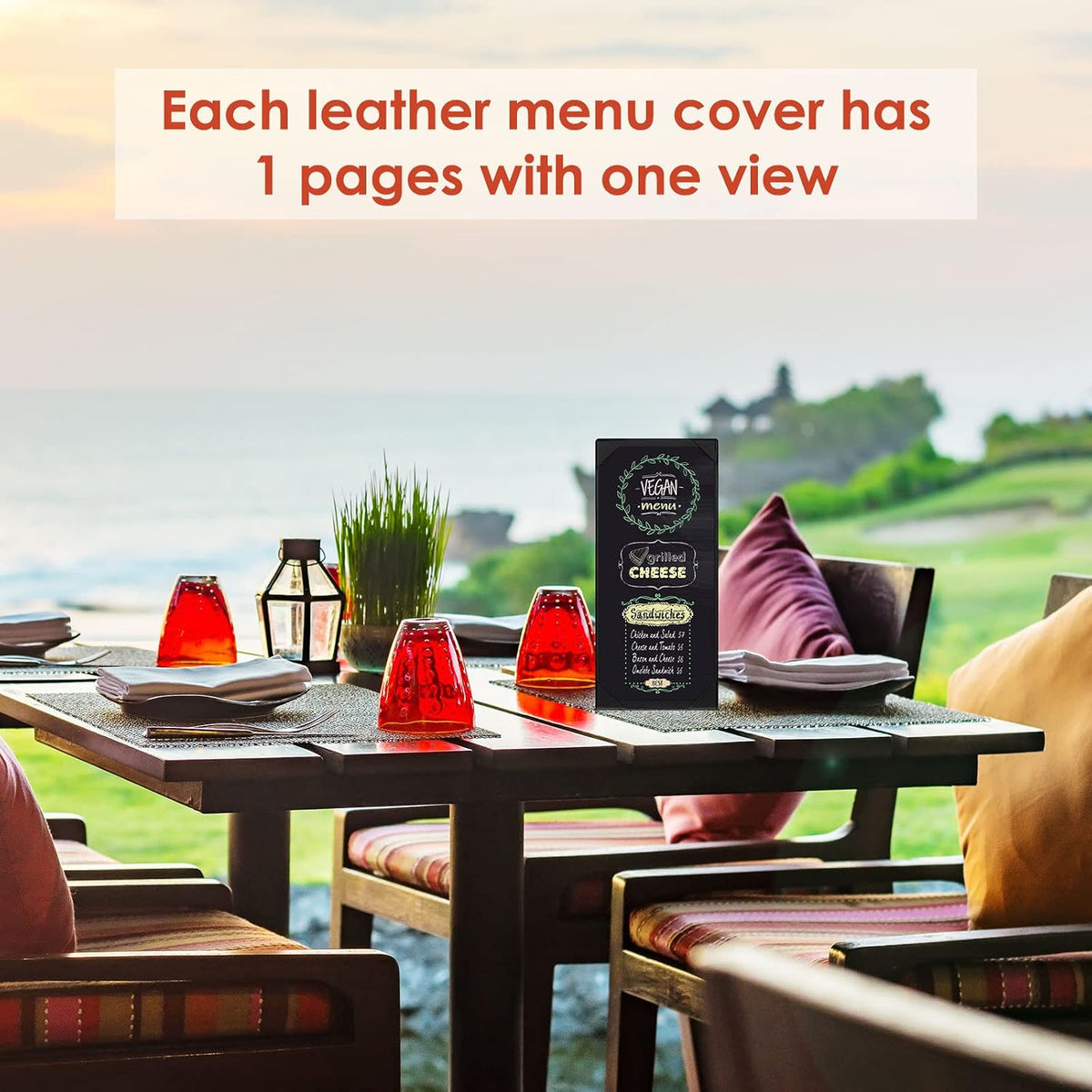 20 Pcs Menu Holder Single Page Menu Covers for Restaurant Table