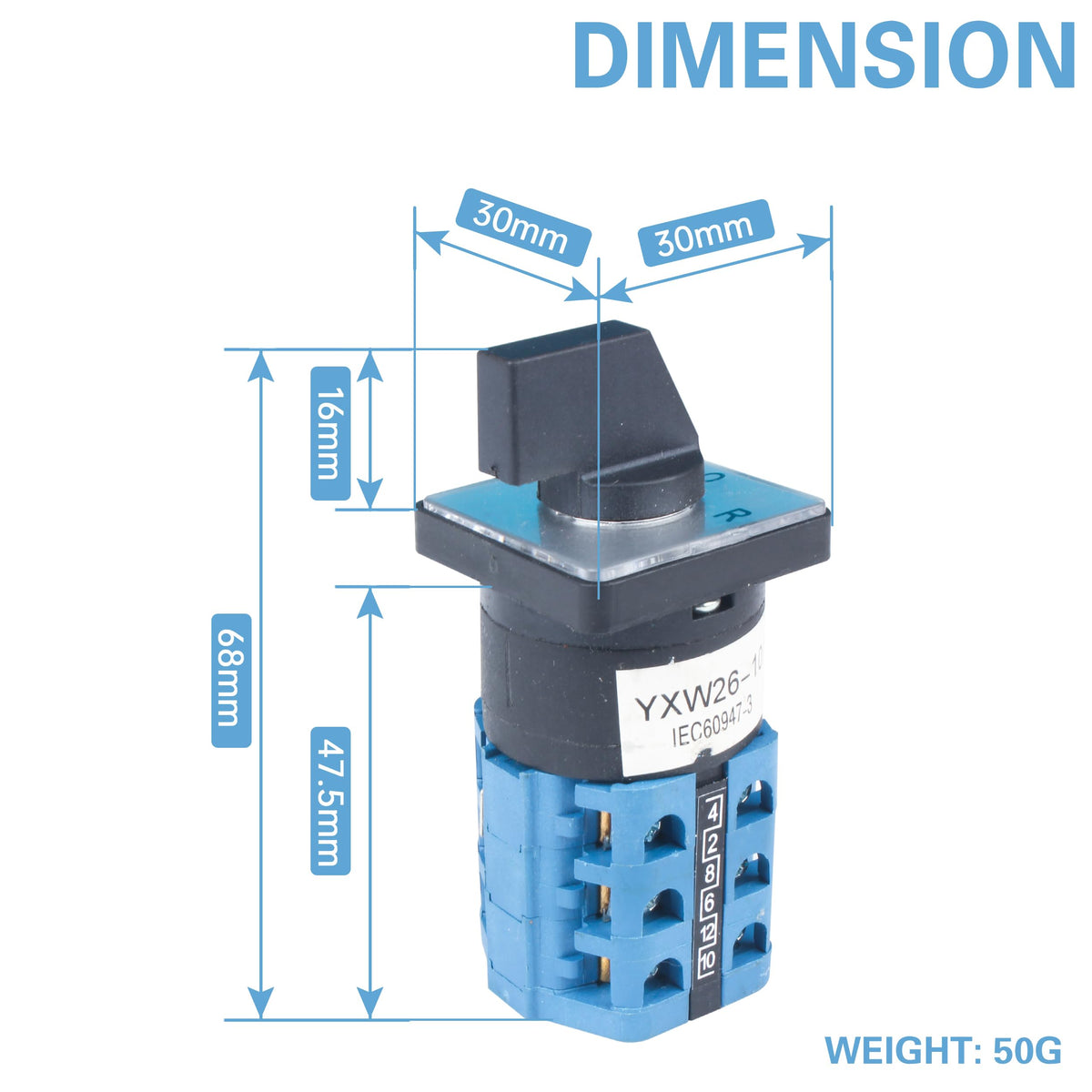 YIDOFENG Light Milling Machine Switch,mini Lathe Accessories Part Motor Forward Off Reverse Switching for CJ-0618 Lathe Parts
