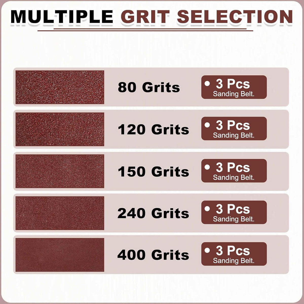 HARFINGTON 2 x 48 Inch Sanding Belts, 15 Pcs 80/120/150/240/400 Grit Aluminum Oxide Abrasive Belt Sander File Belt for Woodworking, Metal Polishing, Knife Sharpener