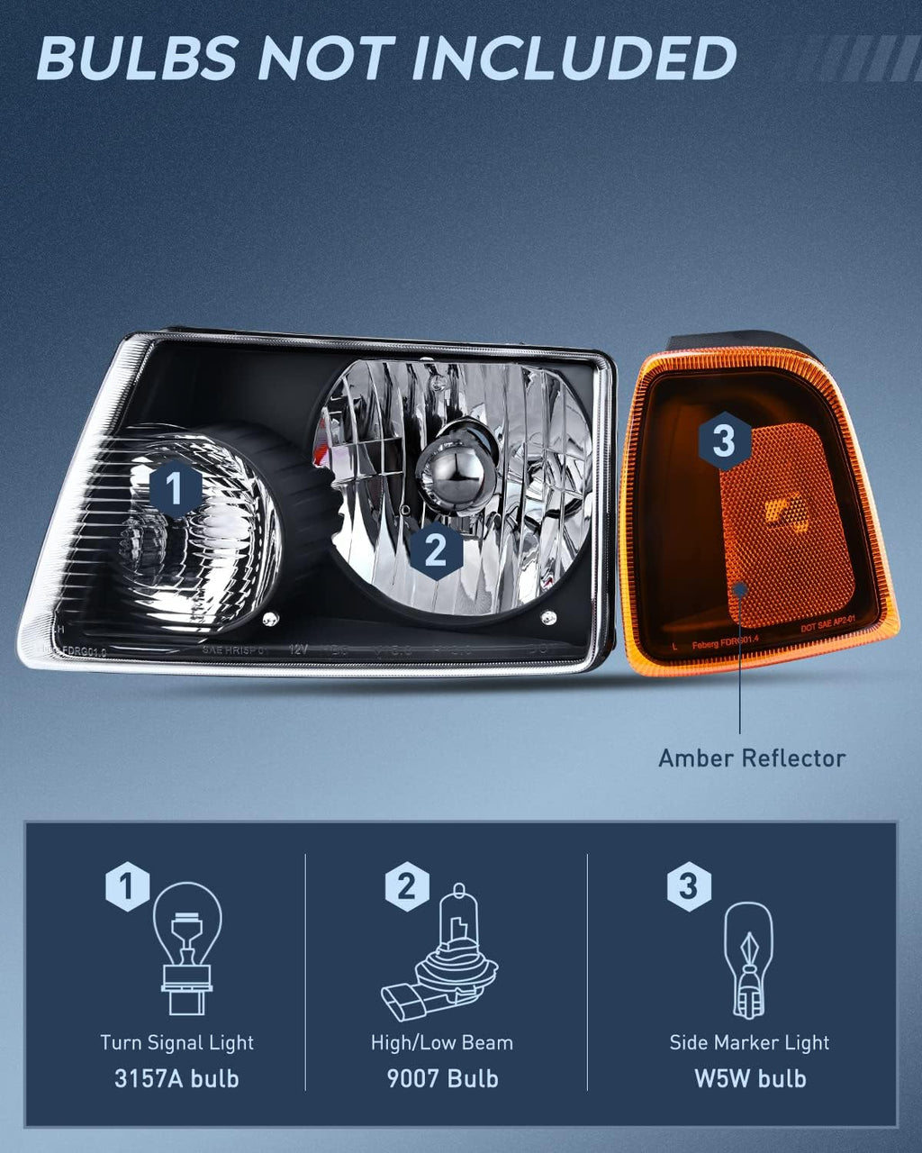 Nilight Headlight Assembly for 2001-2011 Ford Ranger