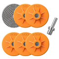 BURMONG 4" Diamond Polishing Pads for Angle Grinder, 5/8"-11 UNC Wet/Dry Stone & Concrete Polishing Discs for Granite, Marble, Tile, Quartz, Ceramic(7-Pack)