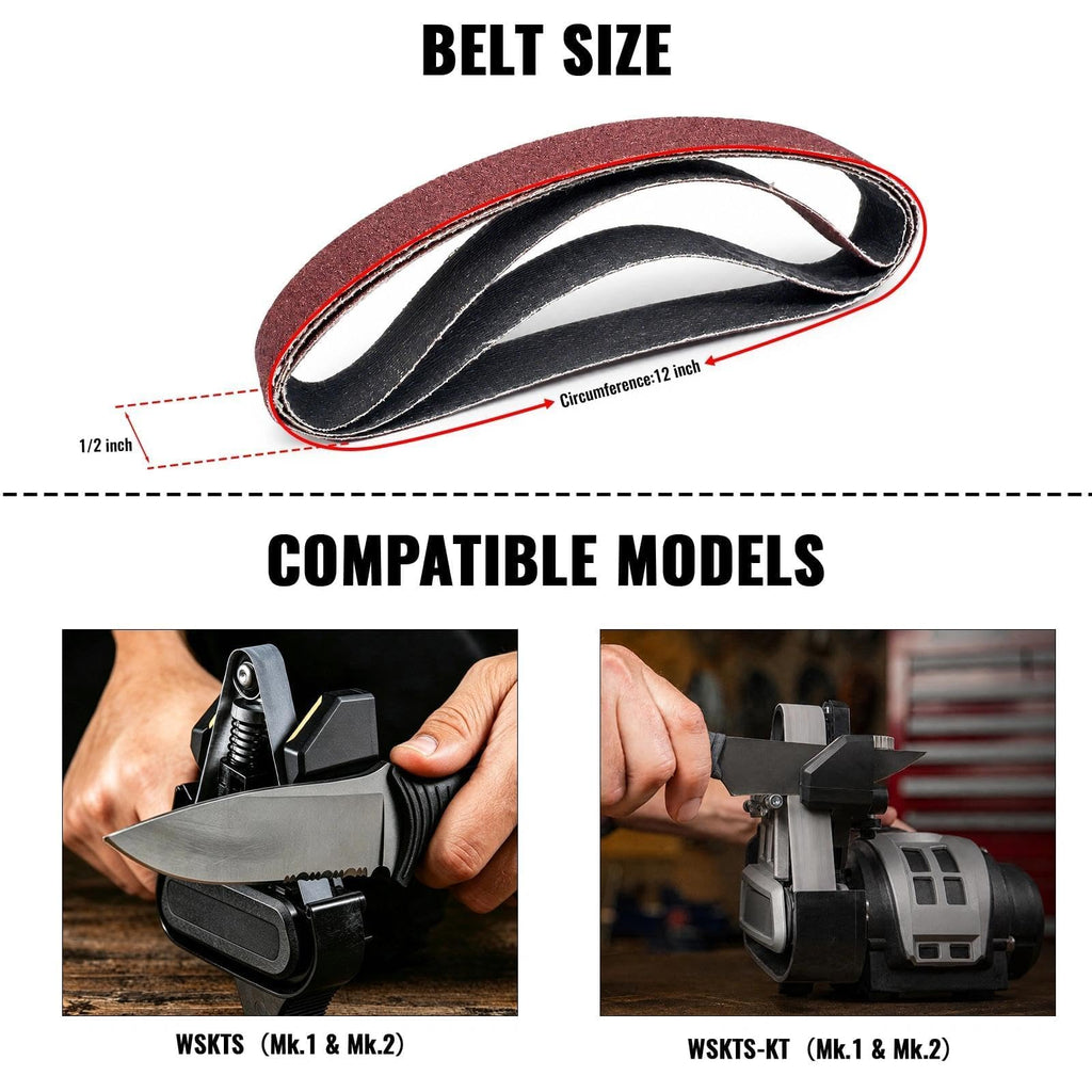 45 Pcs 1/2" × 12" Replacement Sharpening Belts for Work Sharp Knife