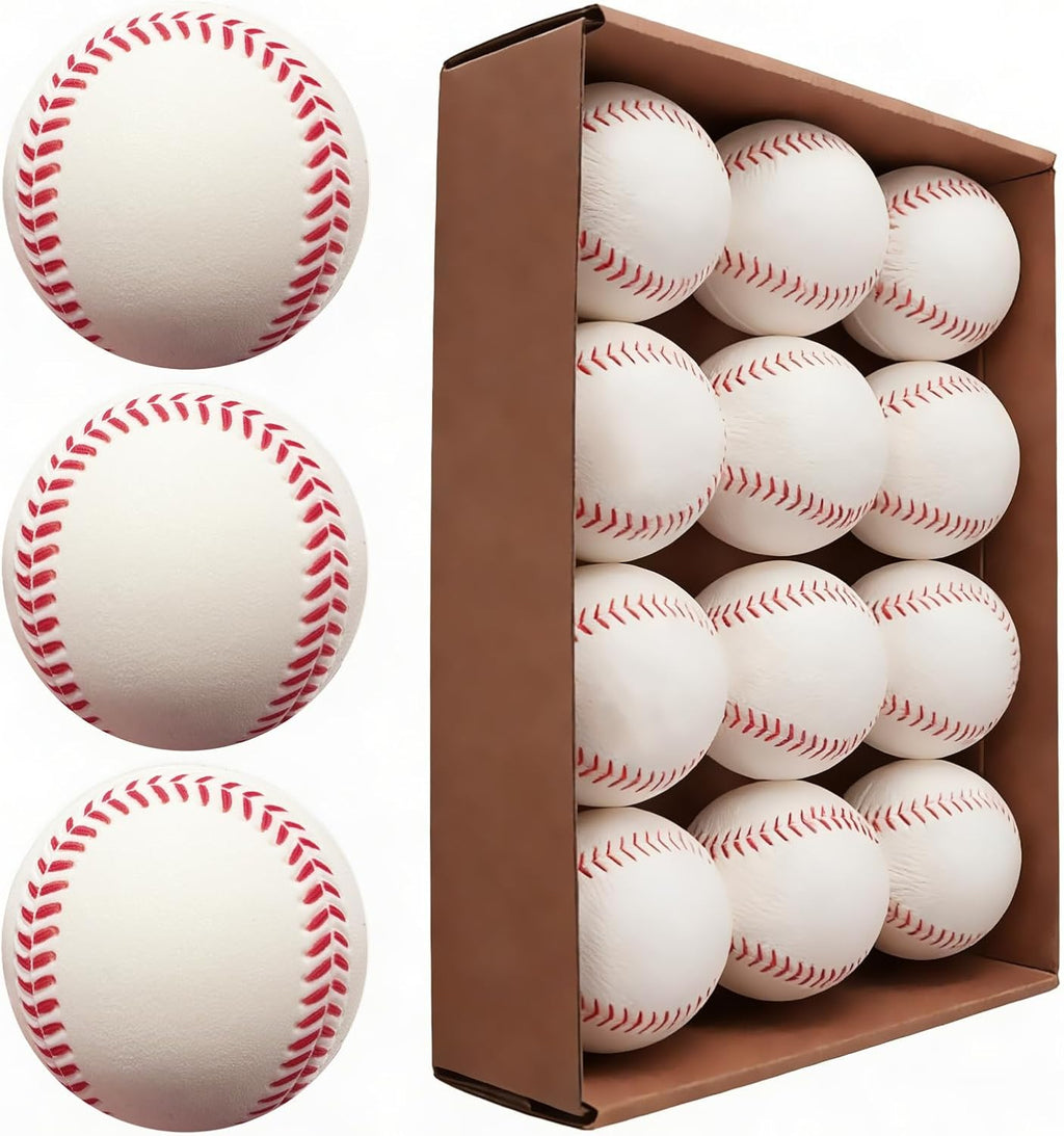12pack Pitching Machine Baseballs 9inch 3.5oz PU Material Ball for TeenagersTo Practice Hitting and Fielding Practice
