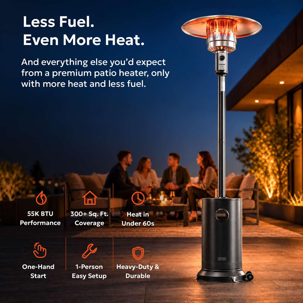 Outdoor Propane Patio Heater 50,000 BTU with One-Hand Ignition