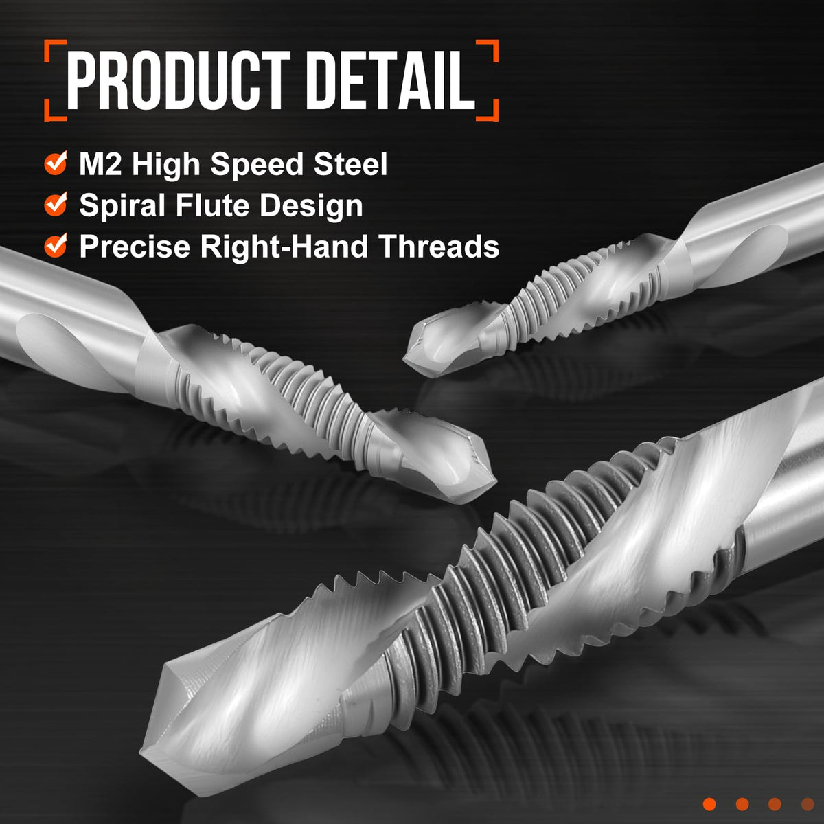 Workkyma M8x1.25 Combination Tap Drill Bit M2 High Speed Steel Polished