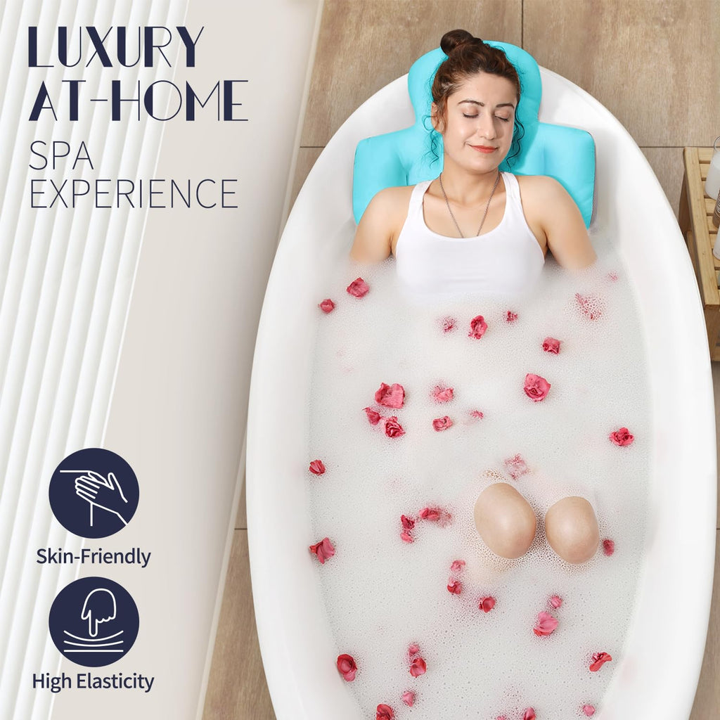 Full Body Bath Pillow for Bathtub, Thick Bathtub Cushion, Luxury Tub Pillow for Bath for Headrest Neck and Back