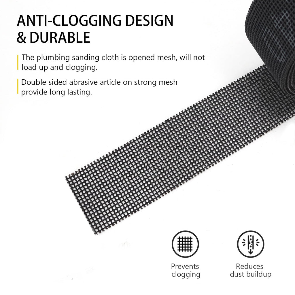 SCOTTCHEN Sanding Rolls/Plumbing Sanding Cloth 1-1/2" x 11yd (33 ft) / Plumber's Double Side Open Mesh/Silicon Carbide Grit #240-1Roll