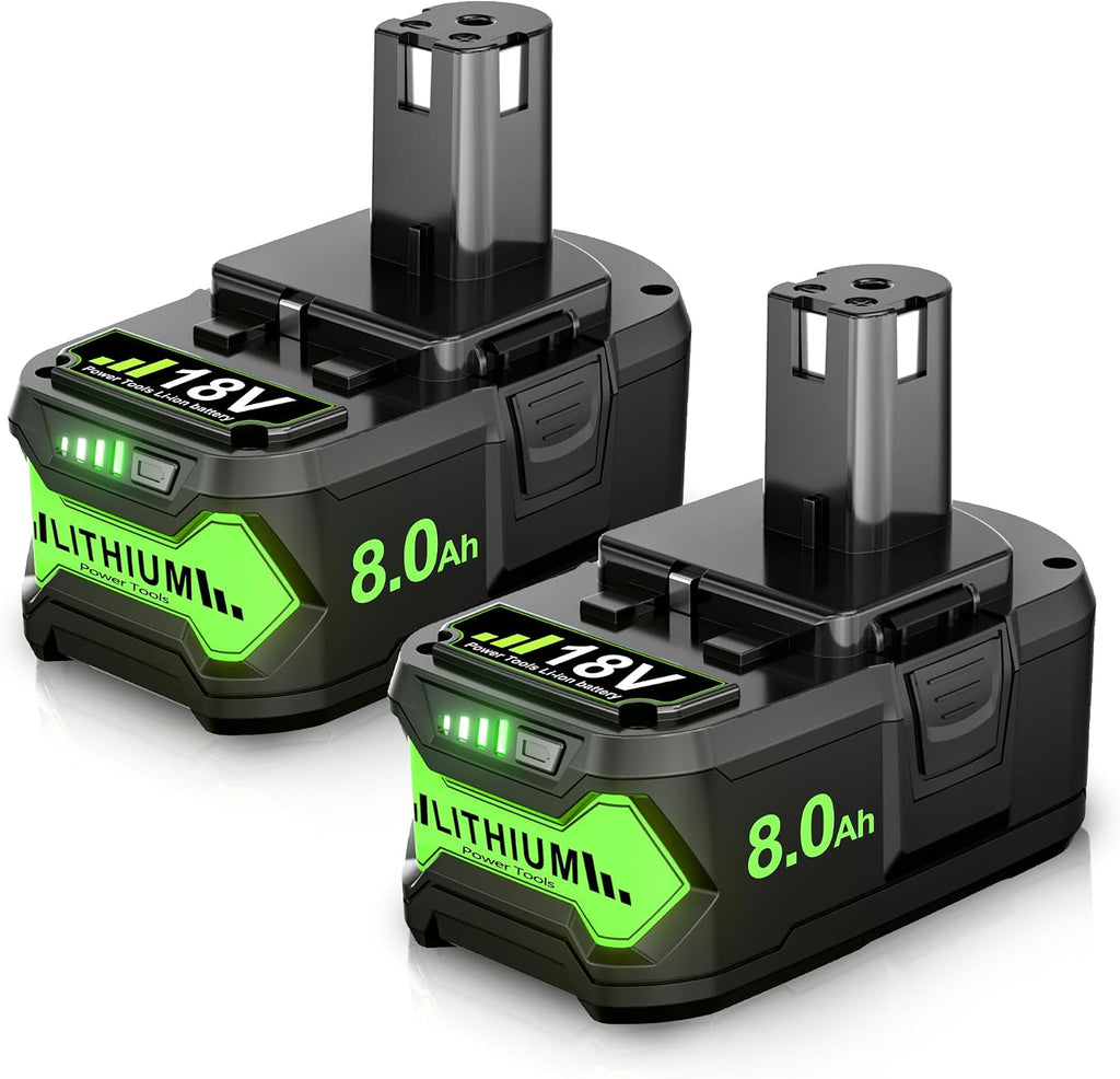2Pack Upgraded 8.0Ah Replacement for Ryobi 18V Battery Compatible with