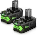 2Pack Upgraded 8.0Ah Replacement for Ryobi 18V Battery Compatible with