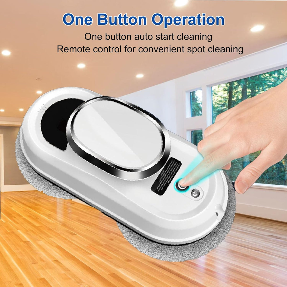 Window Cleaning Robot, Automatic, 5600Pa, 3 Cleaning Modes, Remote Control, 2 Pre-Installed 8 Replacement Cloths
