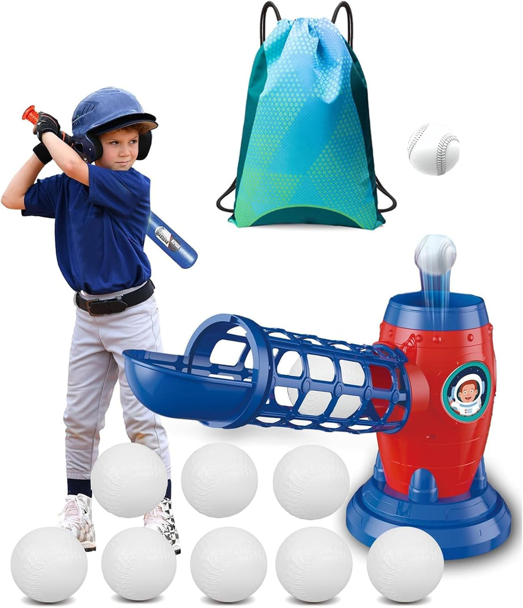 T Ball Set for Kids Toddlers, Electric Automatic Baseball Pitching Machine Pitcher Machines, Tee Ball Set Baseball