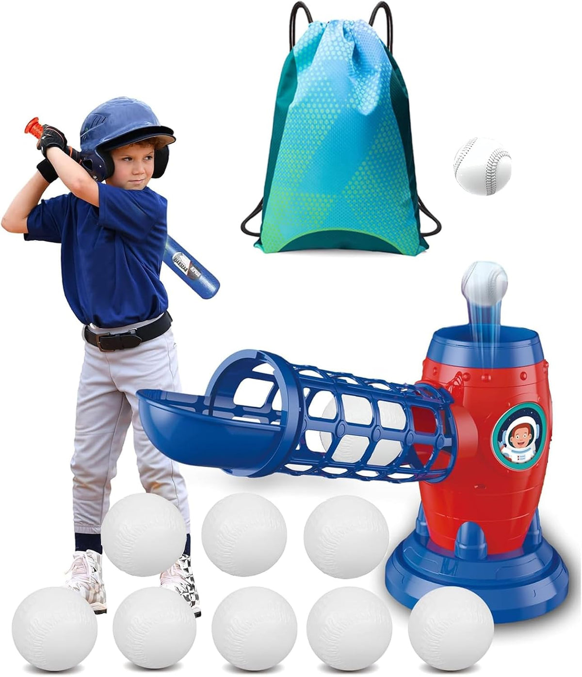 T Ball Set for Kids Toddlers, Electric Automatic Baseball Pitching Machine Pitcher Machines, Tee Ball Set Baseball