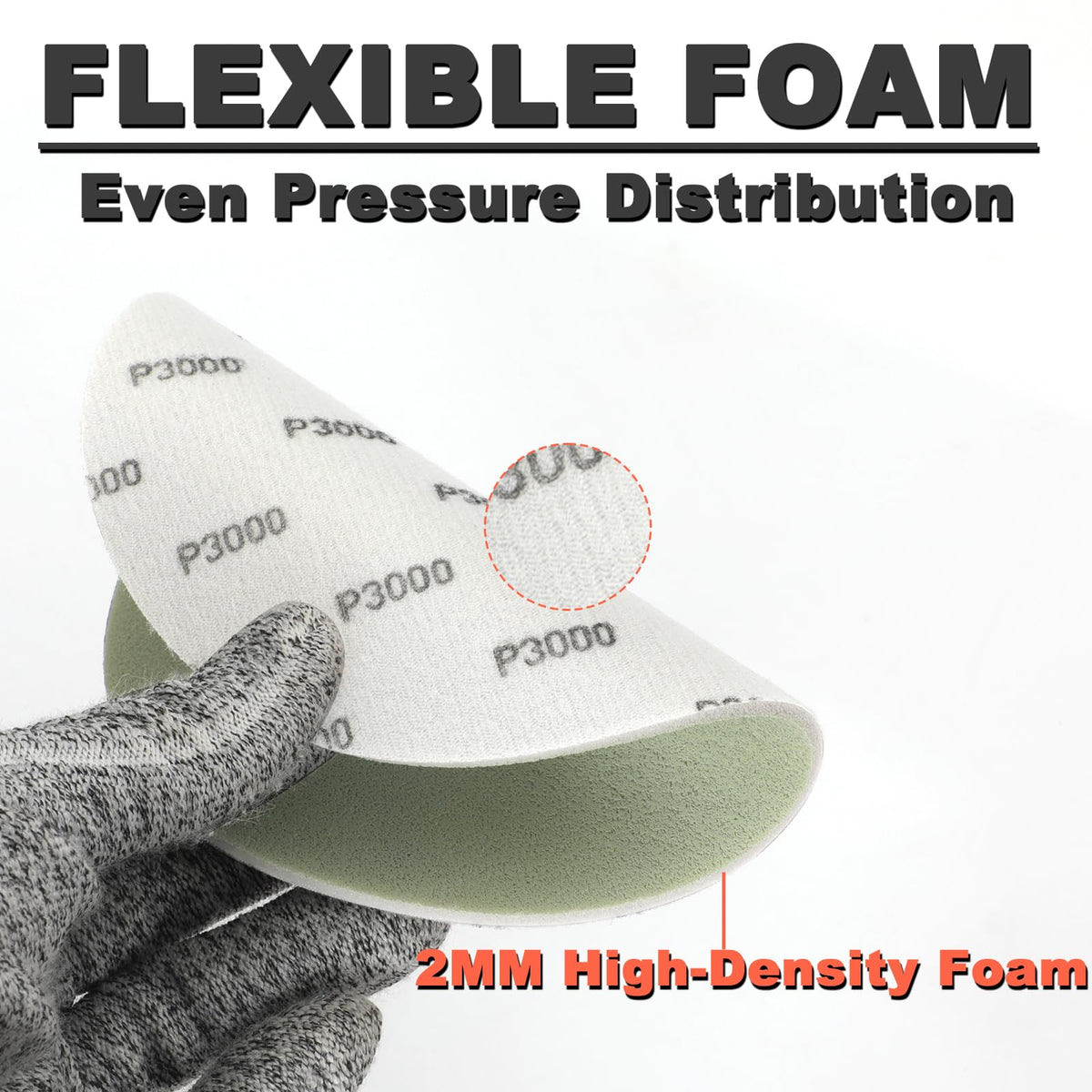 BMOTL 6 Inch Foam Hook & Loop Sanding Discs: 15Pcs 1000 Grit