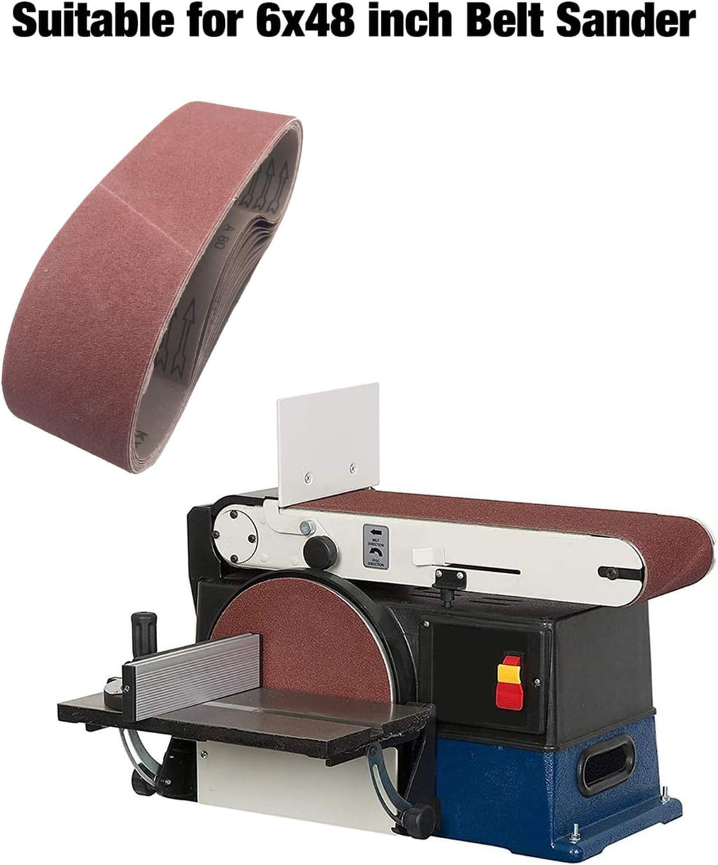 6 x 48-Inch Sanding Belts for Belt Sander 6x48, 40 80 120 240 Grit, 8 Pack