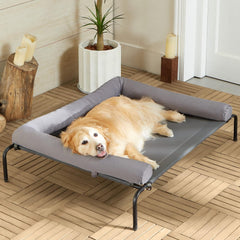 Augusta Select — Cooling Elevated Dog Bed – Waterproof Raised Dog Cot with Slope Headrest