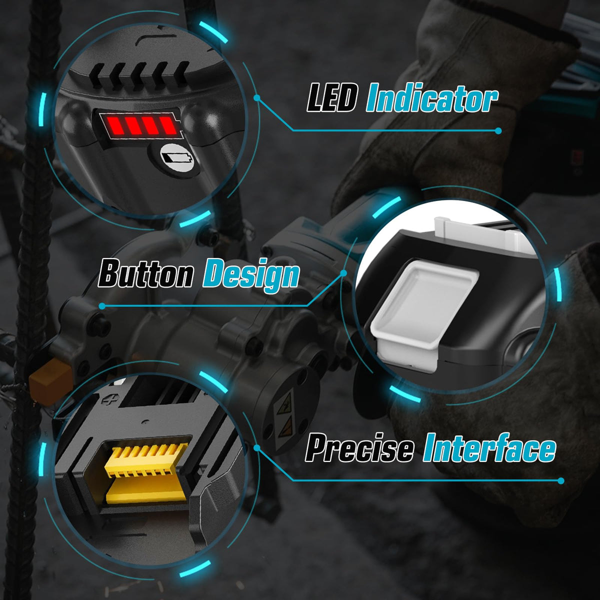 2-Pack 8.0Ah BL1860B Replacement for Makita 18V Battery with LED Light