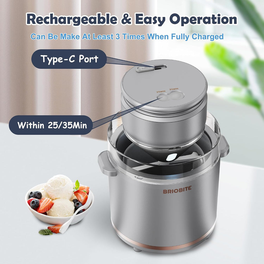 1.1 Quart Ice Cream Maker Machine,Silver