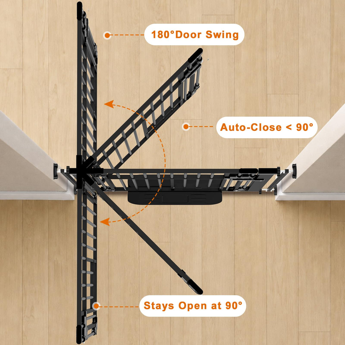 51" Extra-Tall Full-Height Anti-Jump Cat & Pet Safety Gate with Narrow Bar Spacing & Double-Lock Walk-Through Door for Doorways & Stairs