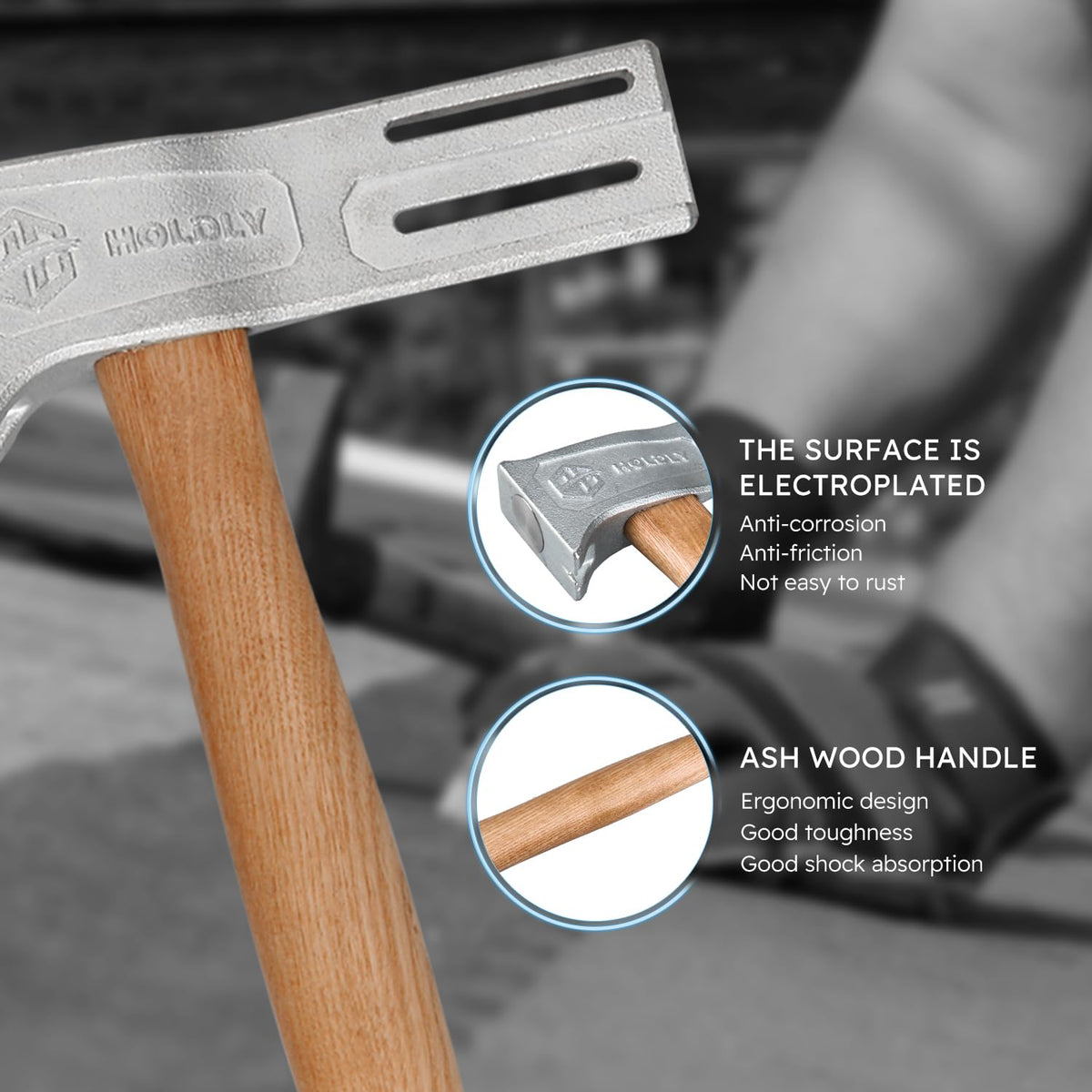 Magnetic Roofing Hammer, Magnetic Roofing Hatchet Designed to Improve Efficiency, Roofing Axe with Solid Wood Handle