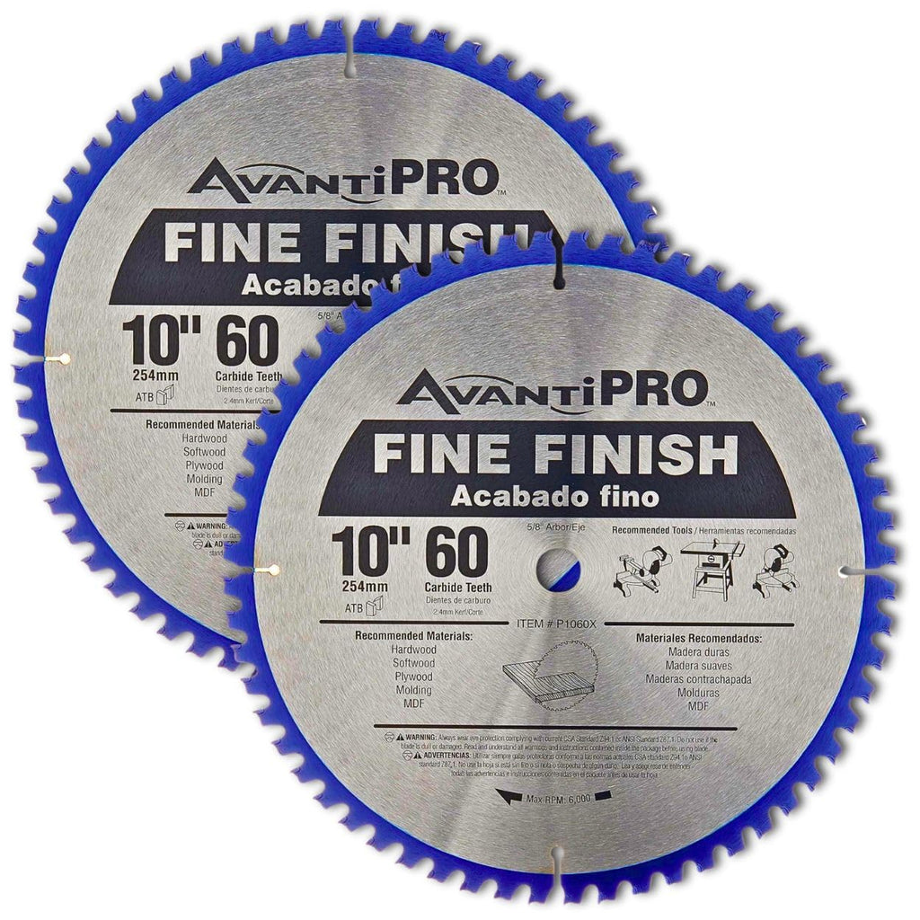 AvantiPro Fine Finish Saw Blades, 10", 60-Tooth, Value Pack