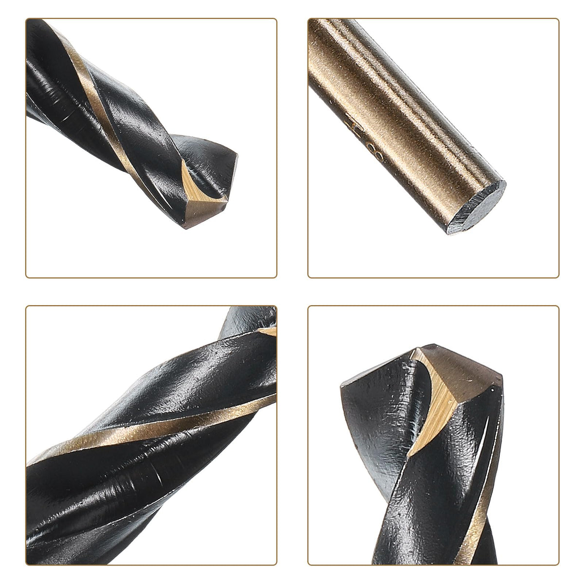 uxcell 10pcs Straight Shank Twist Drill Bits 8.2mm Gold Titanium & Black Nitride Coated High Speed Steel (HSS) 4341 with 8.2mm Shank for Stainless Steel Alloy Metal Plastic Wood