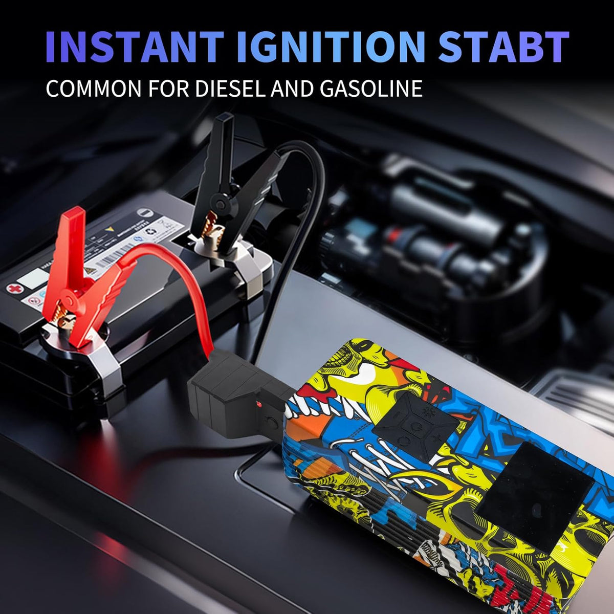 Jump Starter with Air Compressor, 8000A 150PSI Battery Jumper Starter Portable Tire Inflator Pump, 12V Jump Box Car
