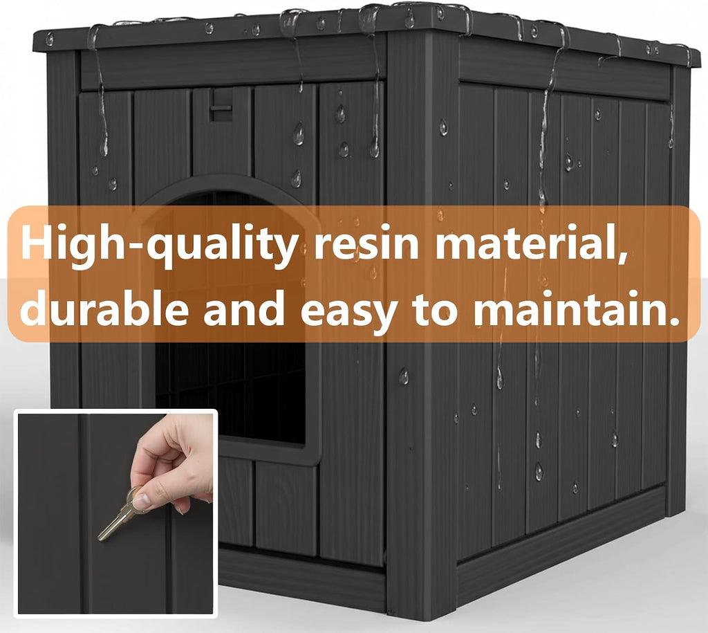 Resin Cat Litter Box Enclosure, Black
