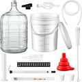 Wine Making Kit Include 3Gallon Carboy, 5Gallon Bucket and Lid, Automatic Siphon, Hydrometer, Alcohol Percentage