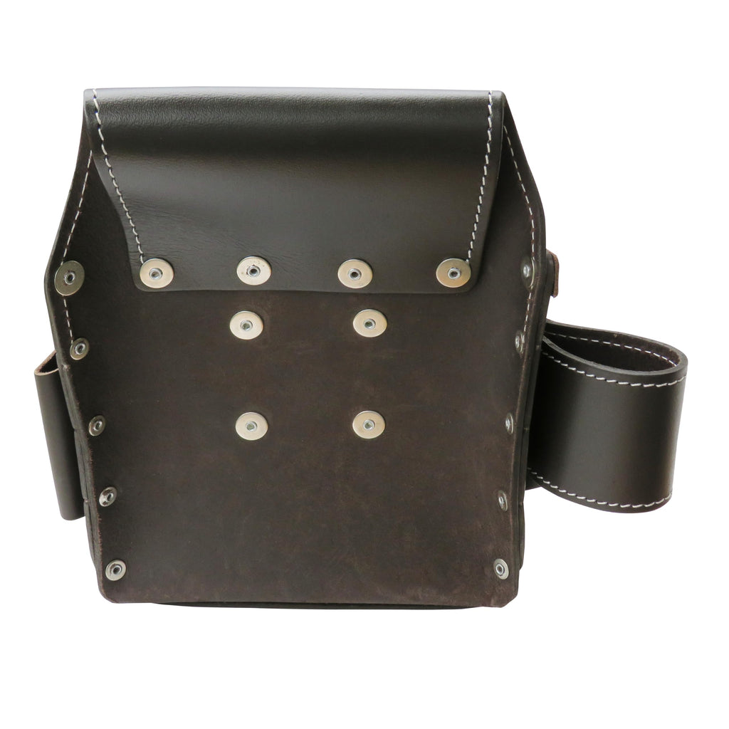 7 Pocket Electrician Leather Tool Pouch, 1 Work Bag, Brown