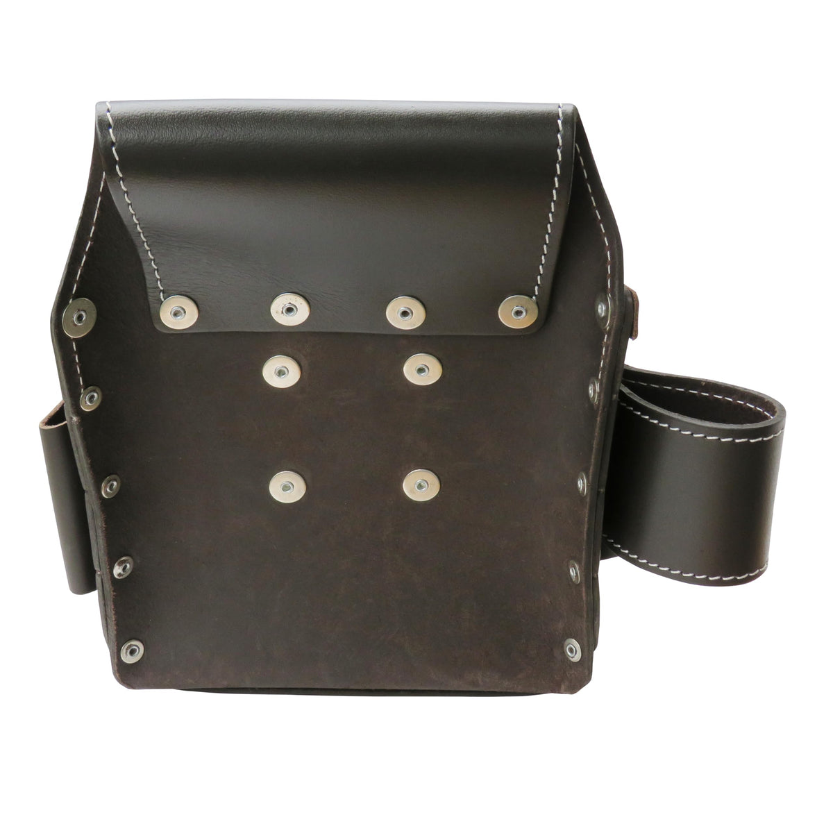 7 Pocket Electrician Leather Tool Pouch, 1 Work Bag, Brown